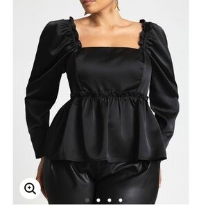 Eloquii Peplum Black Top